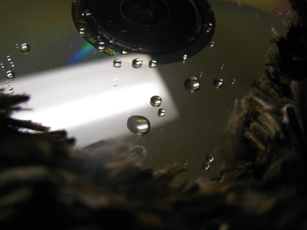 In the dark, showing the office lights - Canon