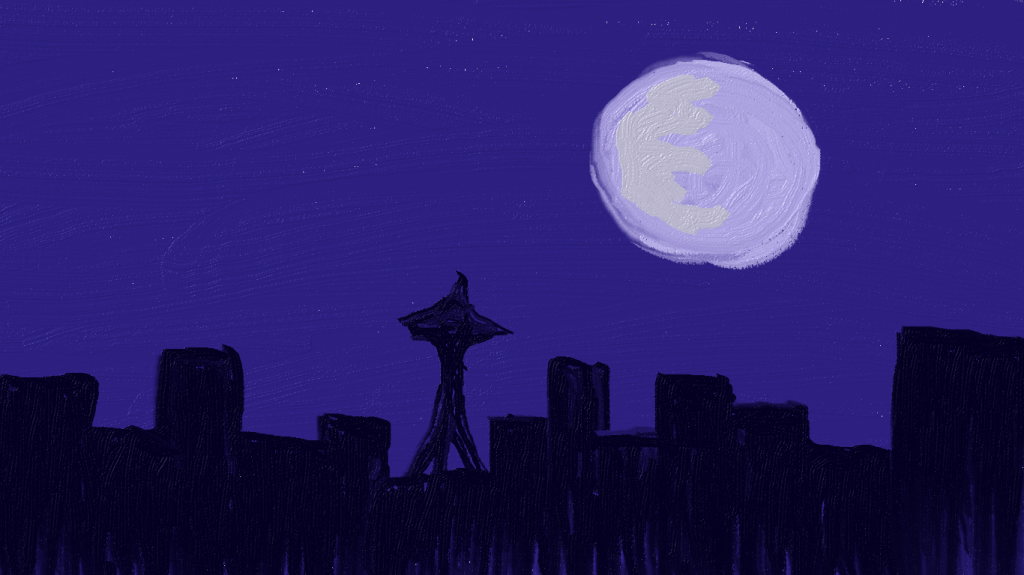 On June 23 we had the super moon. It wasn't too clear in Seattle, but some people were able to take pictures of it hiding behind some thin clouds. In this picture, a clear sky...